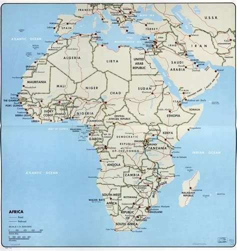 Large Detailed Political Map Of Africa With Major Roads Capitals And Major Cities Africa
