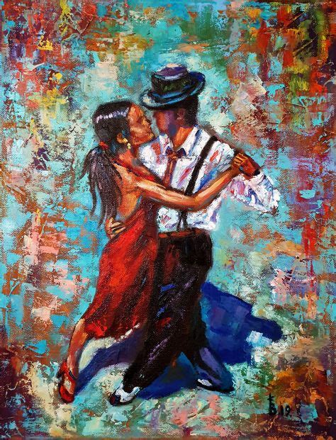 Dancers Oil Painting Tango Impasto Painting Tango Movement Wall Art