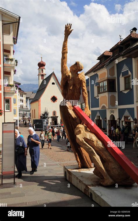 Summer In The Village Of Ortisei In Val Gardena The Dolomites In The