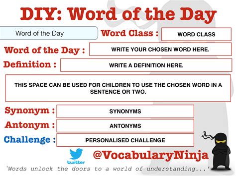 Diy Word Of The Day Vocabulary Ninja