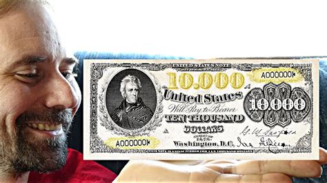 Us 10000 Dollar Bill Series 1878 Youtube
