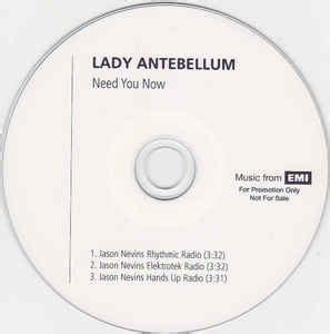 } need you now is a country pop song performed by american country music trio lady antebellum. Lady Antebellum - Need You Now (CDr) | Discogs