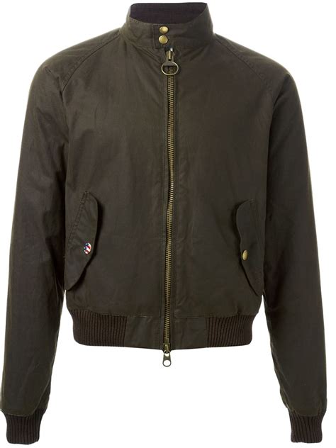 Barbour Waxed Bomber Jacket In Green For Men Lyst