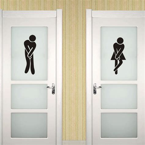 Funny Toilet Door Sign Sticker Twinklusa