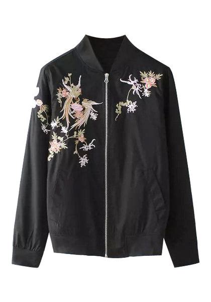 Black Floral Embroidered Jacket Lookbook Store