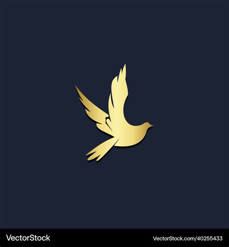 Bird Fly Gold Logo Royalty Free Vector Image Vectorstock