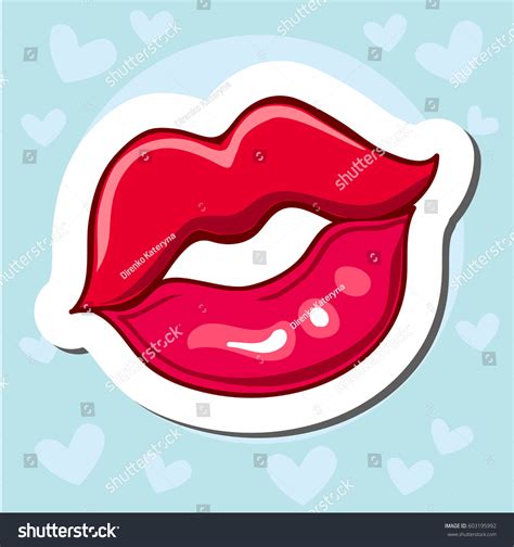 Lipstick Kiss Isolated On White Background Stock Vector 603195992