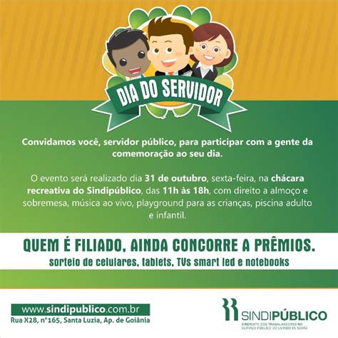 Convite Da Comemoração Do Dia Do Servidor Sindipúblico Goiás