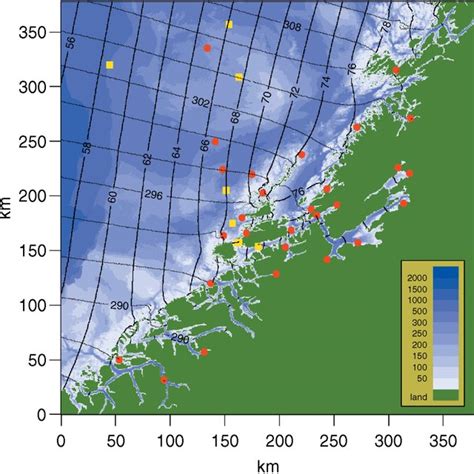 Map Of The Norwegian Continental Shelf With Depth Contours Meters And