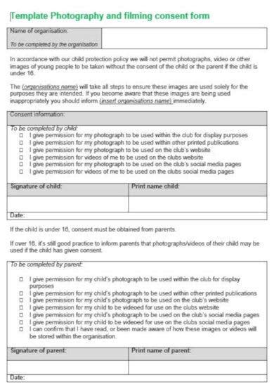 What is required under section 13(f)? 6+ Consent Form for Photography Templates - PSD, PDF ...