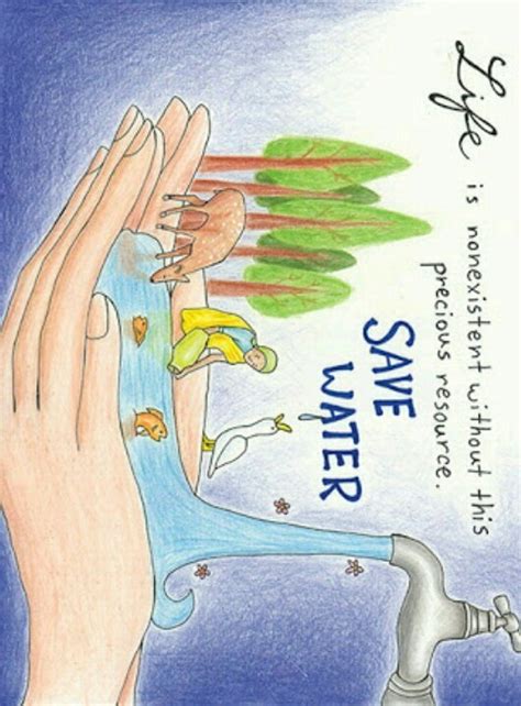 How to make drawing on save water save earth easily. prepare a poster for saving water - Brainly.in