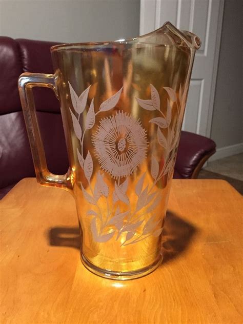 Lozol.top have about 100 image for your iphone, android or identification carnival glass patterns and shapes. Jeanette Glass Marigold Carnival Glass Pitcher Cosmos ...