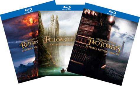 The three films are the hobbit: The Lord of the Rings Extended Edition on Blu-ray as ...