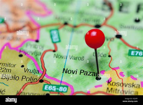 Novi Pazar Pinned On A Map Of Serbia Stock Photo Alamy
