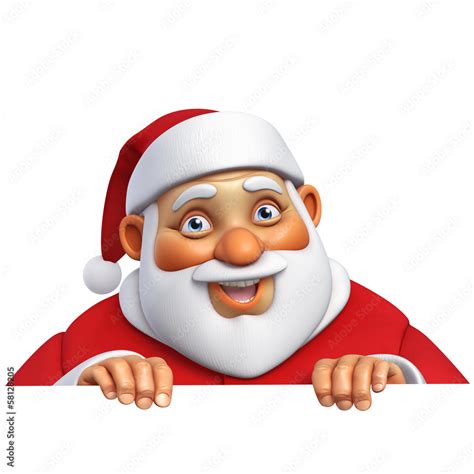 3d Cartoon Santa Stock Illustration Adobe Stock