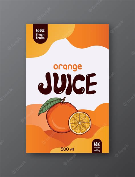 Premium Vector Orange Juice Packaging Label Design
