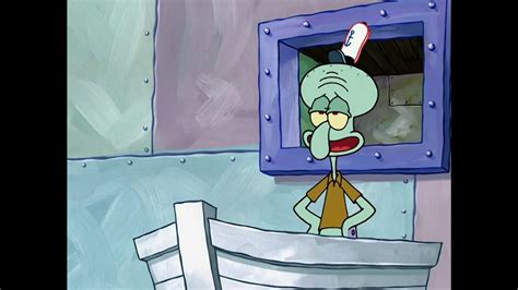 Squidward Laughing After He Throw Spongebob Back To The Kitchen For 10