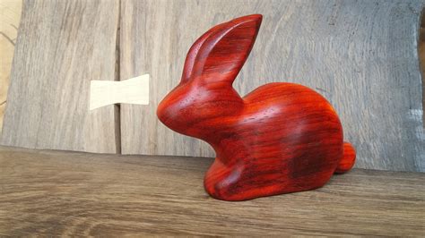 Hand Carved Figurine The Rabbit Little Wooden Etsy