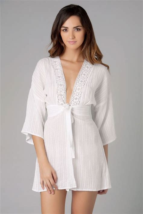 Women who are still breastfeeding might want the ease that comes from a bandeau or tankini top. Elan's Gauzes Kimono | Everything But Water..... The ...
