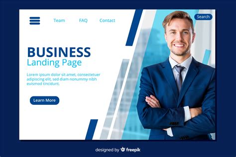 Business Landing Page Template With Photo Landing Page Free Website