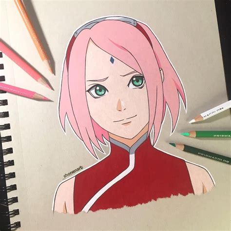 Quick drawing of Sakura Haruno 🌸 I love how Sakura was animated towards