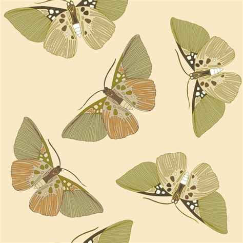 Premium Vector Vector Hand Drawn Butterfly Repeat Seamless Pattern