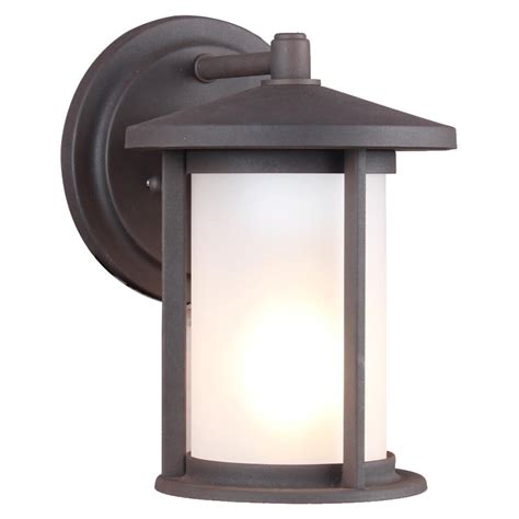Dsi 1 Light Weathered Bronze Frosted Glass Outdoor Wall Lantern Sconce