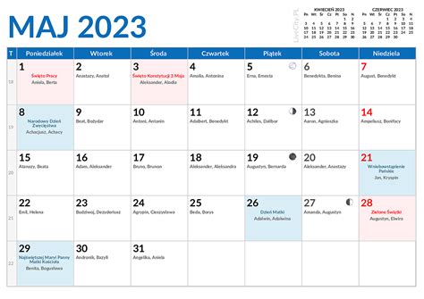 Kalendarz Maj 2023 Kalendarz Maja