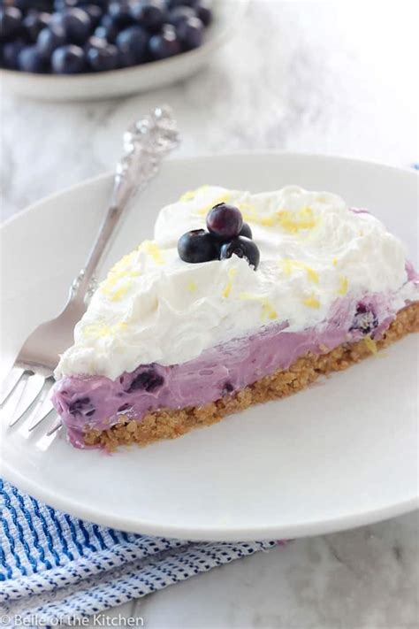 No Bake Blueberry Cream Pie Belle Of The Kitchen