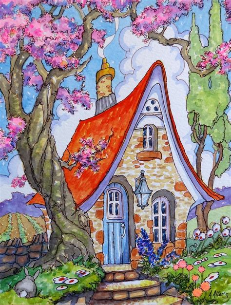 Divinely Downsized Cottage Print From Original Storybook Etsy In 2021
