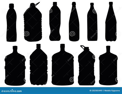 Set Of Plastic Bottles For Water Stock Vector Illustration Of Water