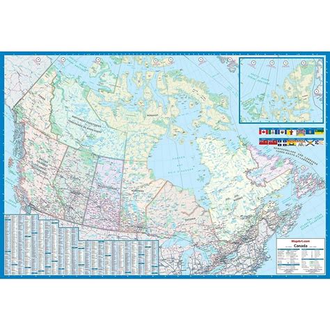 At A Scale Of 15 500 000 This Canada Wall Map Serves As A Handy