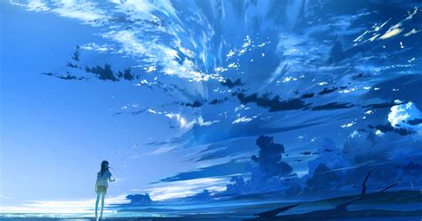 Anime Wallpaper Sky Blue Santinime