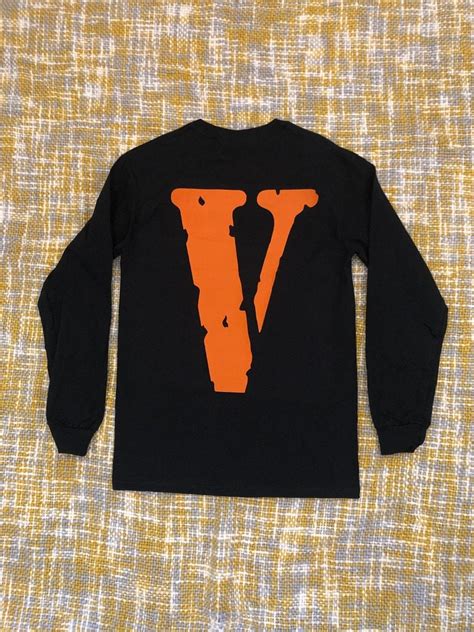 Vlone Friends Orange On Black Original Color Way Long Sleeve Etsy