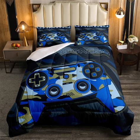 Boys Gamepad Comforter Set Queen Size Teens Gamer Bedding