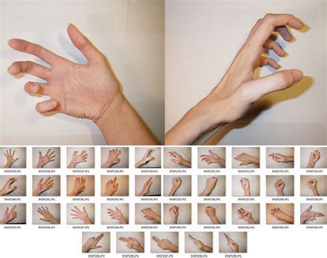 Multiple Images Of Hands With Different Gestures On Each Hand And The