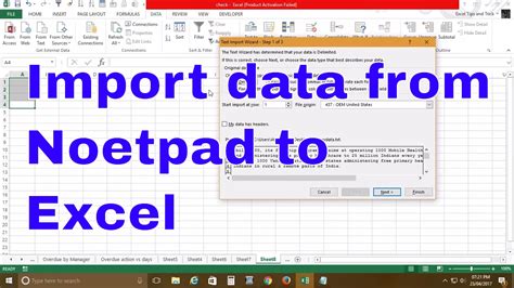 Import Data From Notepad In Excel Youtube