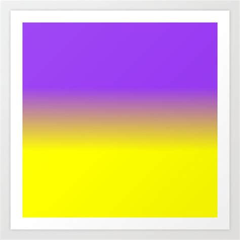 Neon Purple And Neon Yellow Ombré Shade Color Fade Art Print By