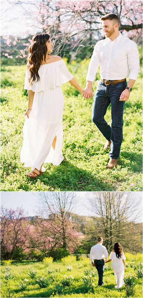 Engagement Outfit Ideas A Flowy Dress With Him In Jeans And His Shirt Tuc Engagement Photo