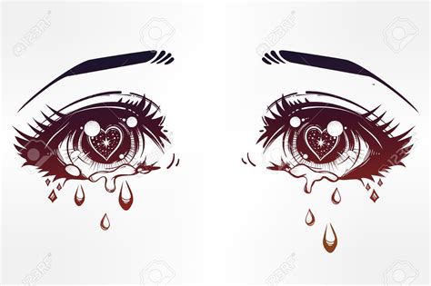 Anime Eyes Crying Beautiful Eyes In Anime Or Manga Style With