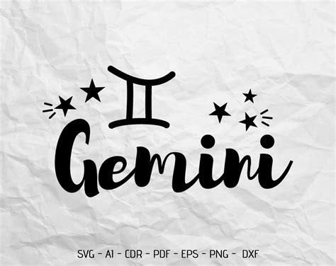 Zodiac Gemini Svg For Cricut Laser Cut And Print Etsy