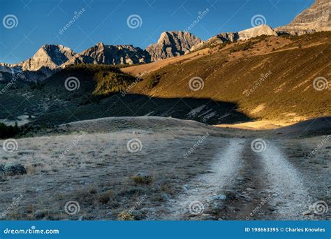 Rugged Mountain Road Leads Into The Rocky Peaks Of Idaho Stock Image