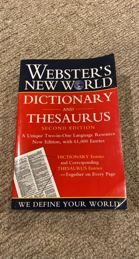 Dictionary And Thesaurus By Charlton A Laird And Websters New World