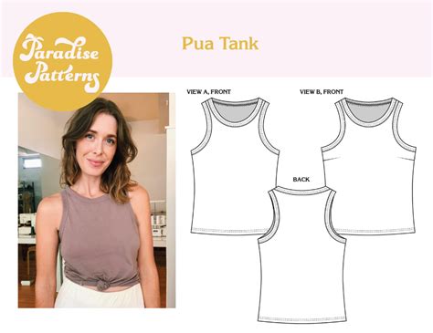 Pua Tank Pdf Sewing Pattern Sizes 0 16 Athletic Style Top Etsy Top