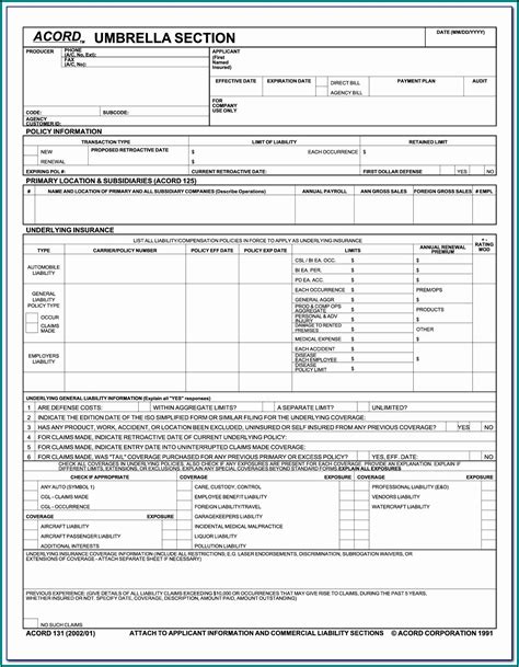 Commercial Auto Acord Form Fillable Printable Forms Free Online