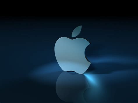 Apple Logo Apple Inc Reflection Blue Background Hd Wallpaper