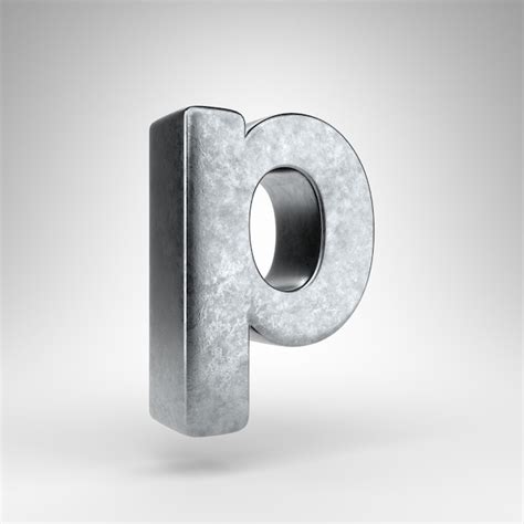 Premium Photo Letter P Lowercase On White Background Gun Metal 3d