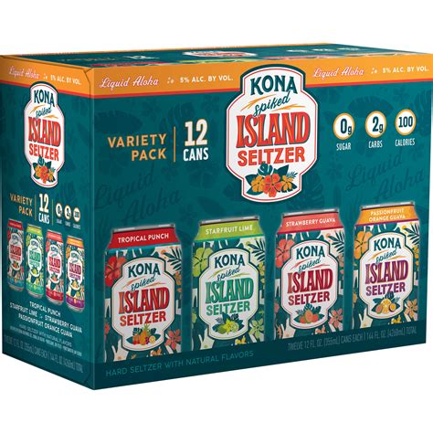 Kona Spiked Island Hard Seltzer Variety 12 Pack 12 Oz Cans Beverages2u