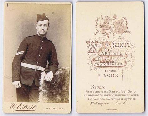 Cdv Photograph Victorian Soldier Carte De Visite By Eskett Of York