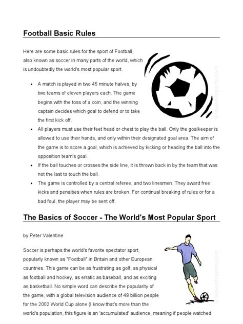 Football Basic Rules Association Football Team Sports